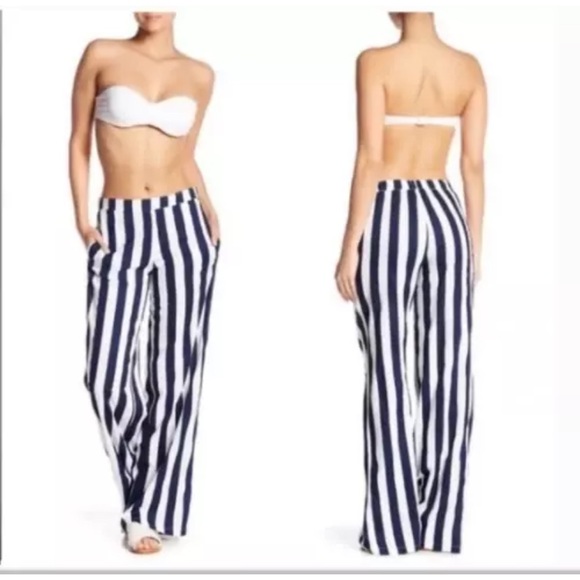 Onia Navy and White Striped Pants - size Large - Picture 1 of 1